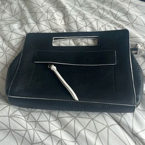 Coach Legacy Bleecker Basket Pocket Clutch Pebbled Leather Black